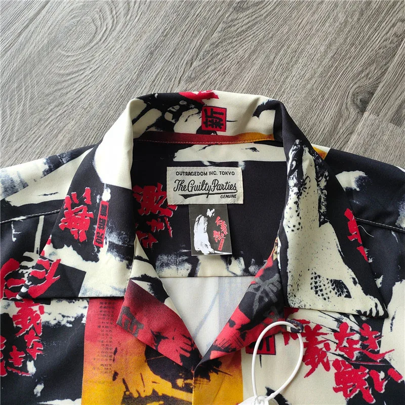 WACKO MARIA Shirt Men Women 1:1 Hip Hop Print WACKO MARIA Oversized Hawaiian Shirts