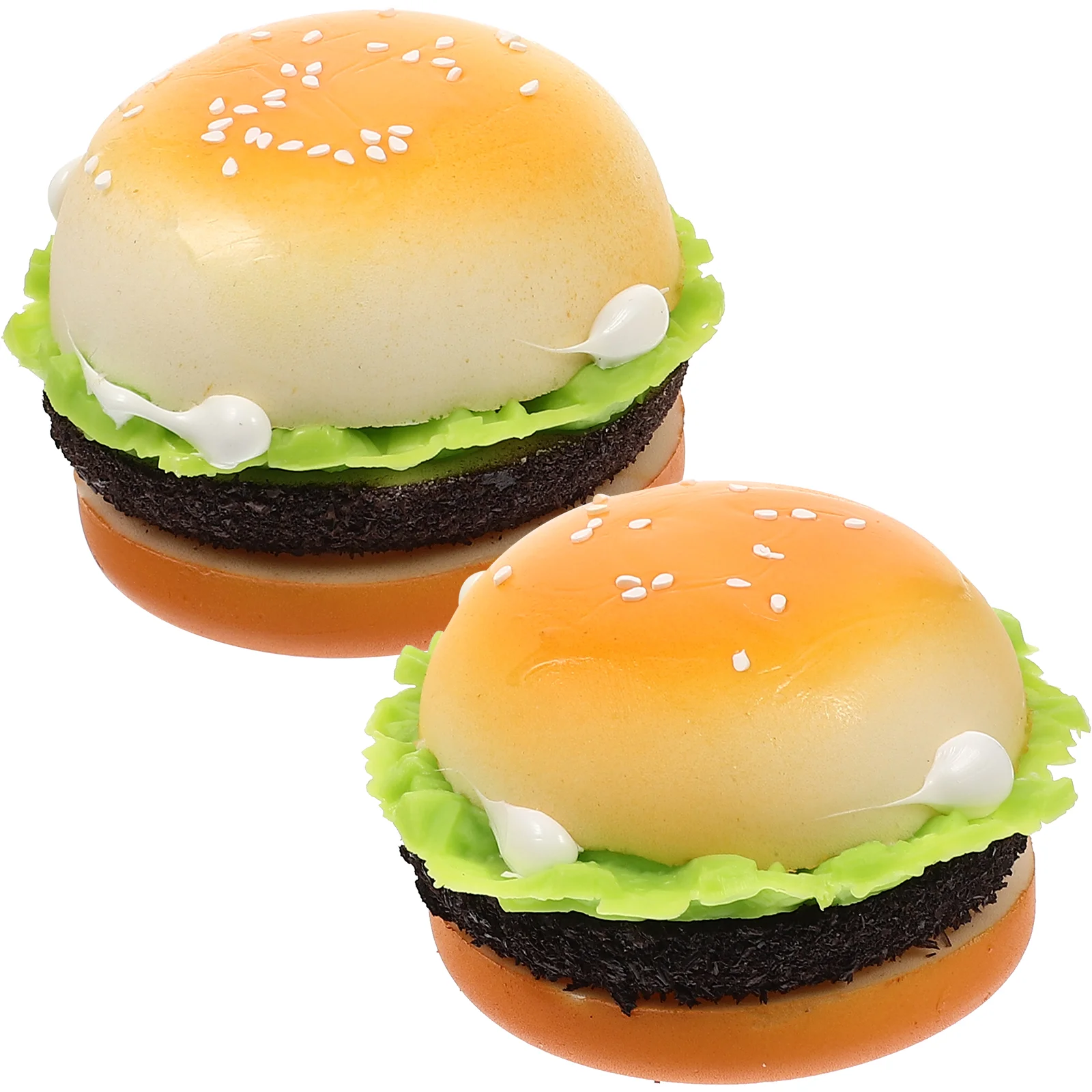 

2 Pcs Hamburger Model Ornaments Lovely Food Models Micro Toys Photo Props Resin Burgers Simulated