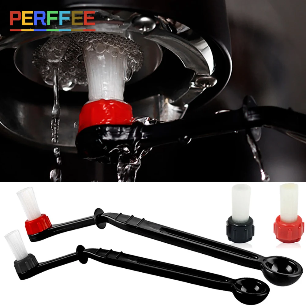 

Кофейные искусственные инструменты с ложкой, щетка с длинной ручкой, Сменная головка, Кофеварка, кофемолка, чистящая щетка