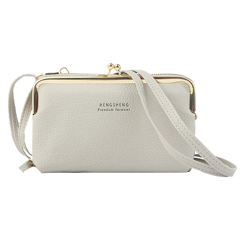 

Женский кошелек из искусственной кожи с пряжкой, многофункциональный клатч с кармашком для телефона, мессенджер на плечо, модная сумочка через плечо