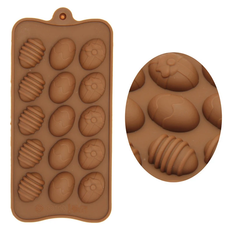 

15 Holes Easter Eggs Chocolate Molds Silicone Form Cake Molds Bakeware Baking Dish High Temperature Kitchen Cake Accessories