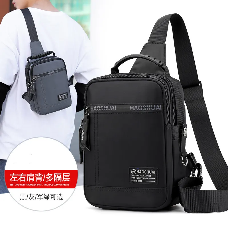 New Casual Chest Bag Oblique Straddle Small Bag Multifunctional Waterproof Oxford Fabric Men's Bag Outdoor Oblique Straddle Bag