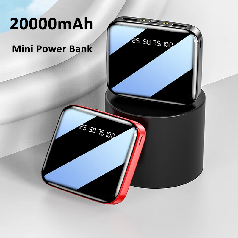 

Portable Mini Power Bank 20000mAh External Battery Pack Slim 2 Port Powerbanks Spare Batteries for iPhone Samsung Xiaomiung