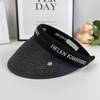 summer women sun hats anti uv female outdoor visor caps hand made straw cap casual shade hat empty top hat beach cap