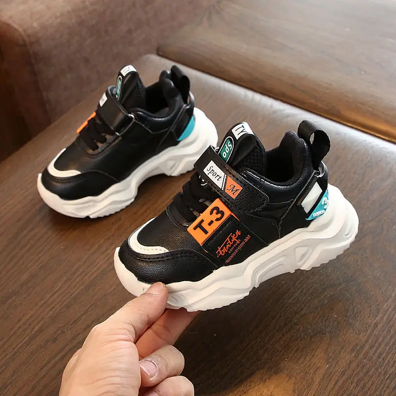 

Size 21-30 Winter Cotton Sport Casual Kids Shoes Boys Sneakers Lightweight Breathable Fashion PU Toddler Girls Autumn Baby Shoes