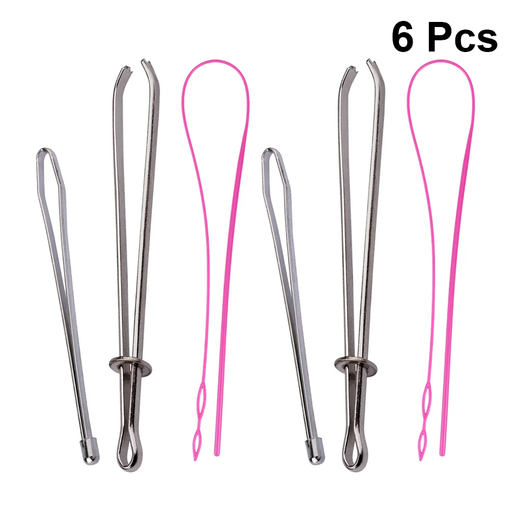 

2 Set/6 Embroidery Tools Bodkin Sewing Tool Cord Threader Tool Threading Needle Helper Embroidery Threader Drawstring Needle