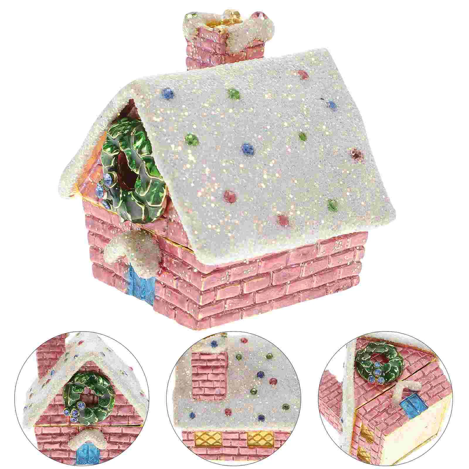 

Box Housegift Trinket Hinged Christmas Miniature Jewelry Mini Decorativepresent Anniversary Holder Village Candybuilding
