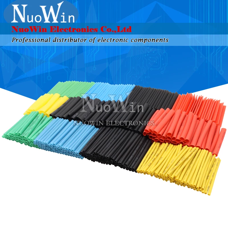 

530pcs Polyolefin Shrinking Assorted Heat Shrink Tube Wire Cable Insulated Sleeving Tubing Set 2:1 Waterproof Pipe Sleeve Kit