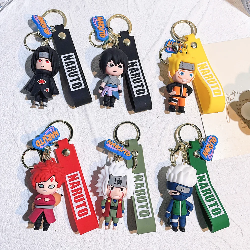 

Cartoon Anime Naruto Keychain 3D Doll Figures Kawaii Pendant Cute Girl Keyring Pvc Car Bag Mobile Phone Accessories Kids Gifts