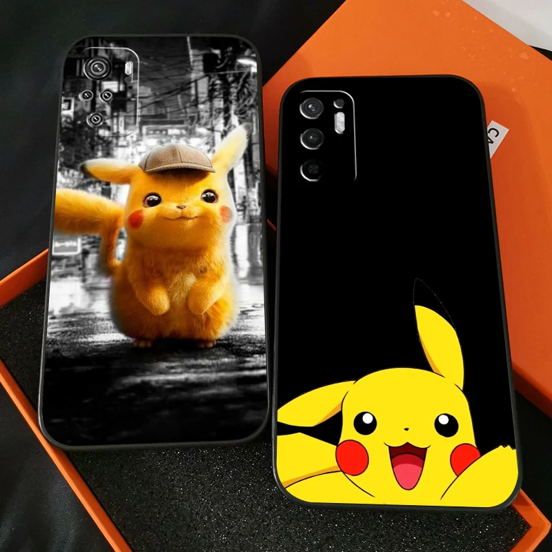 

Cute Pikachu Anime Pokemon Phone Case For Xiaomi Redmi Note 10 10S 10T Pro For Redmi Note 10 5G Case Silicone Cover Soft TPU