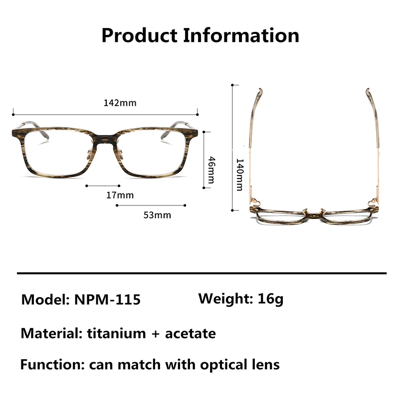 Японские Брендовые мужские квадратные очки с оправой ацетатные титановые ручной