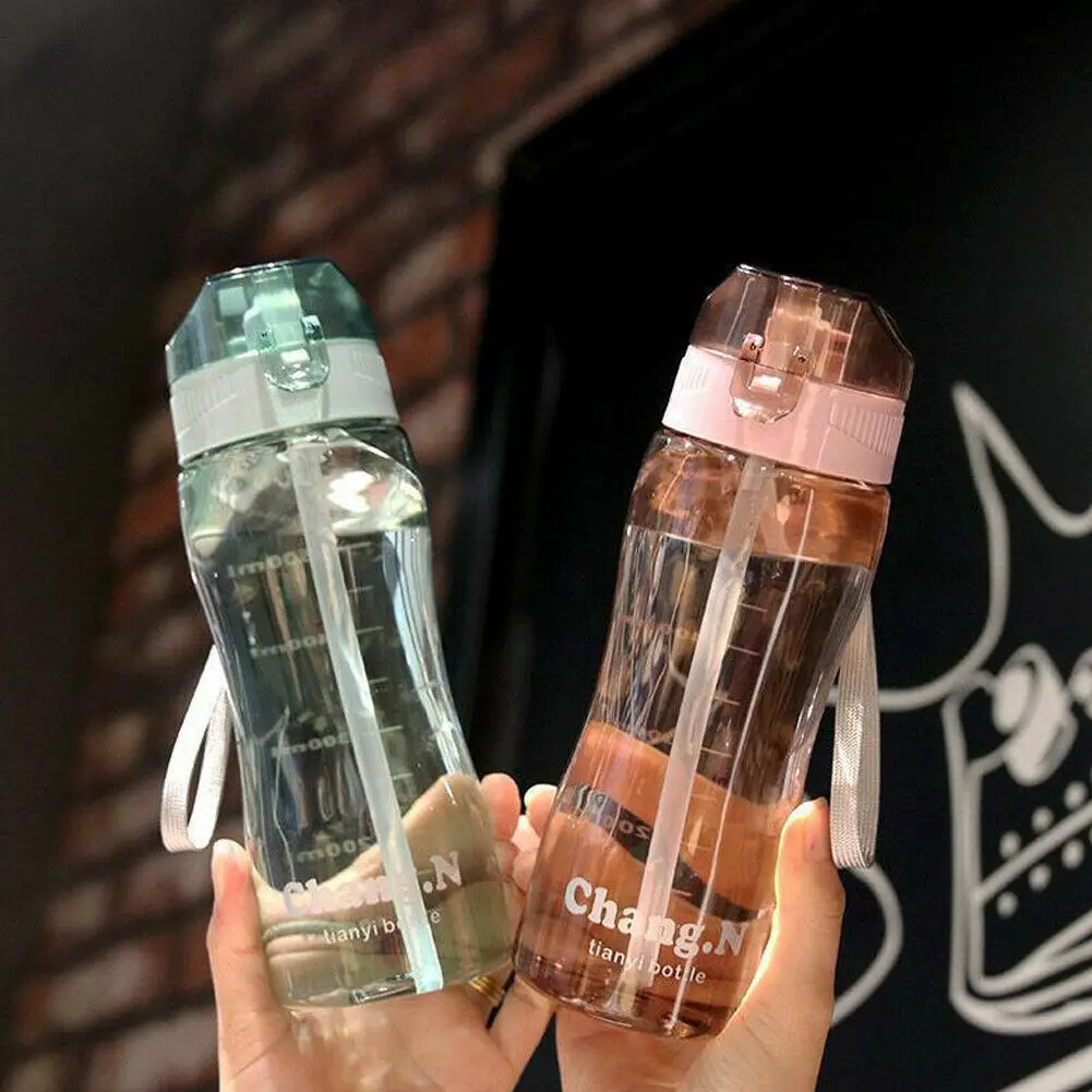 

580ML Portable Sports Water Bottle Straw BPA Free Leakproof Gym Bottle Drink Mugs Outdoor Sports Student Couple Water Cup