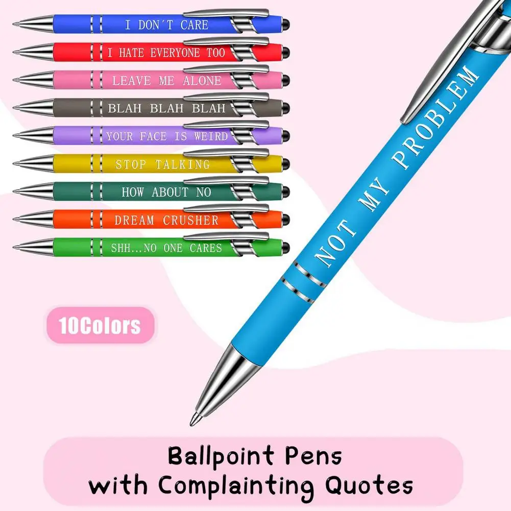 

Ballpoint Pens 10Pcs Practical Push-type Constant Ink 0.5mm Fine Tip Gel Pens for School