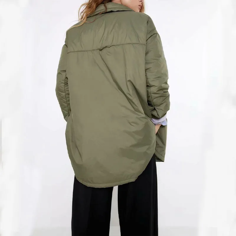 Women's Shirts Jackets Thin Parka Oversize Shirt Coats Armygreen Outerwear Coats Bf Long Sleeve Khaki Coat 2022 New