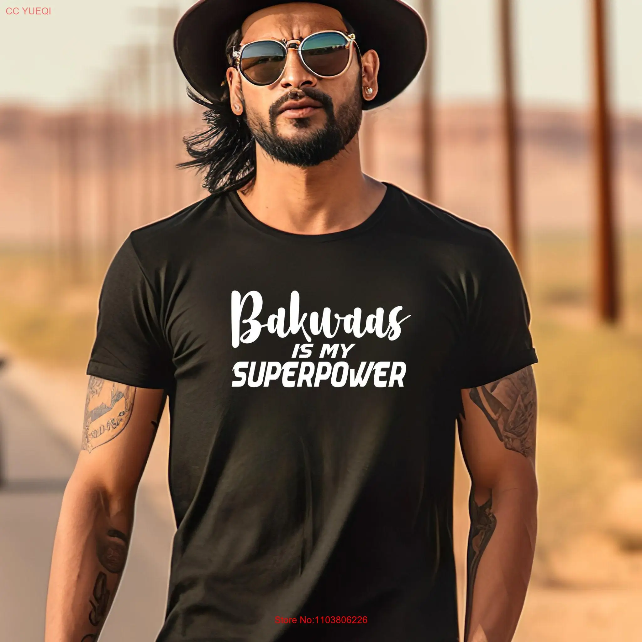 Desi Bollywood Lovers T Shirt South Asian for Funny Indian Idea Bakwaas Is My Superpower long or short sleeves