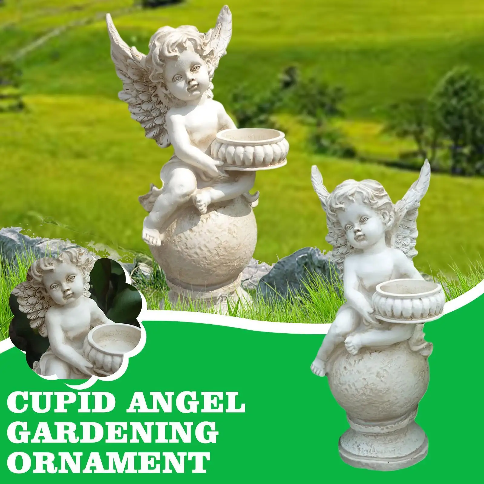 

Cupid Angel Gardening Ornament Miniature Simulation Tea Ornament Decors Crafts Antique Desk Resin Toy Table Pets Animal Hom Q9v8