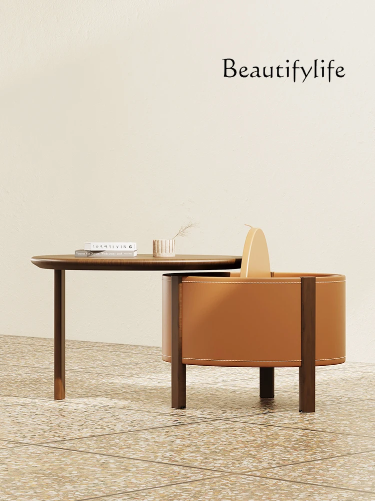 Дизайнерский кофейный столик Xiaoli из массива дерева для маленькой квартиры