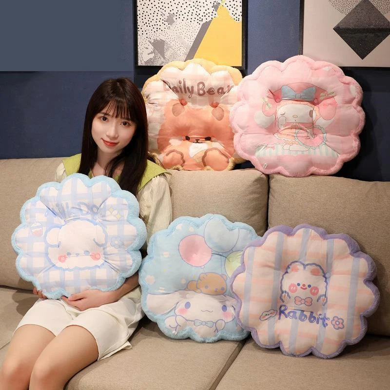

Sanrio Cute Cinnamoroll Student Chair Cushion Kawaii Cartoon Plush Round Cushion Pillow Office Chair Cushion Peripheral Product
