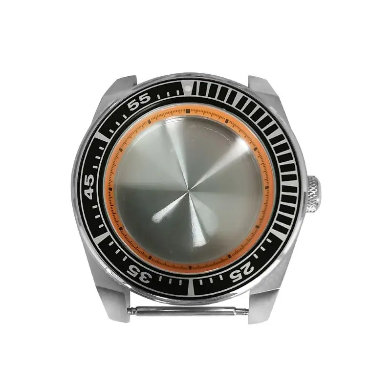 43mm Mod Seiko Samurai Cases Sapphire Crystal Glass Fits NH35 NH36 7S26 Japan Automatic Movement 28.5mm Dial Silver Diving Cases