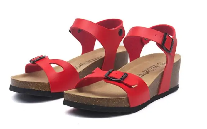 

Женские босоножки на пробковой танкетке, сандалии-гладиаторы на платформе с цветочным принтом, пляжные шлепанцы с застежкой-носком, Размер...