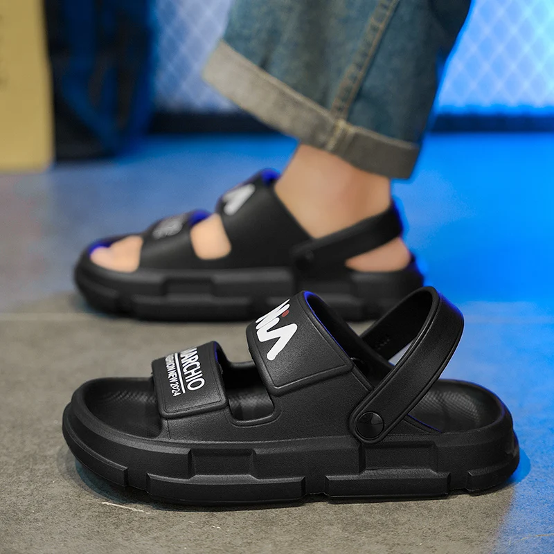 Шлепанцы Baobao мужские кожаные сандалии на плоской подошве низкая цена кроссовки