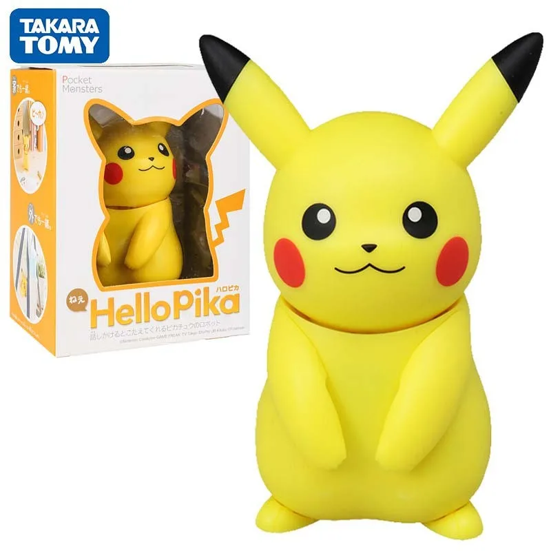 

Аниме игрушки Takara Tomy, Покемон, 11 см, Пикачу с голосовым управлением, экшн-фигурка Hello Pika, декоративная кукла, режим, рождественский подарок, му...
