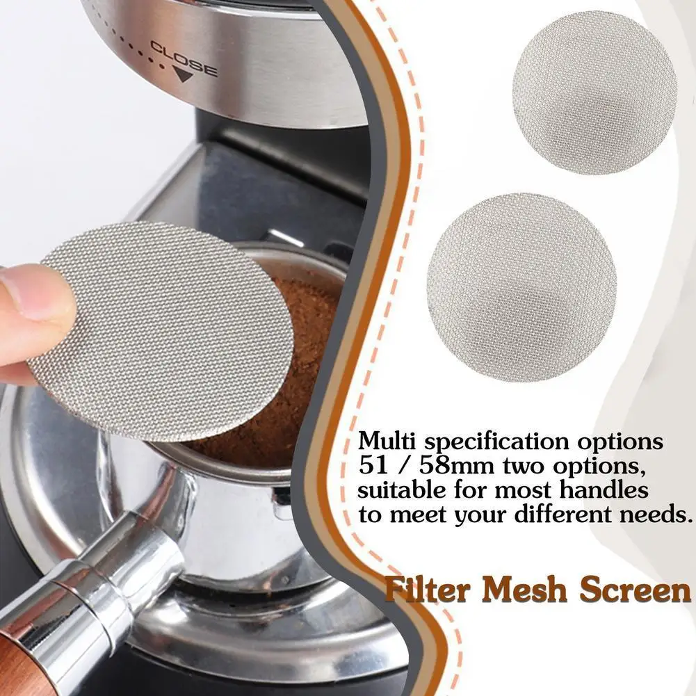 

51/53/58mm Reusable Coffee Filter Mesh Heat Resistant Mesh Screen Portafilter Handle Puck Screen For Espresso Machine