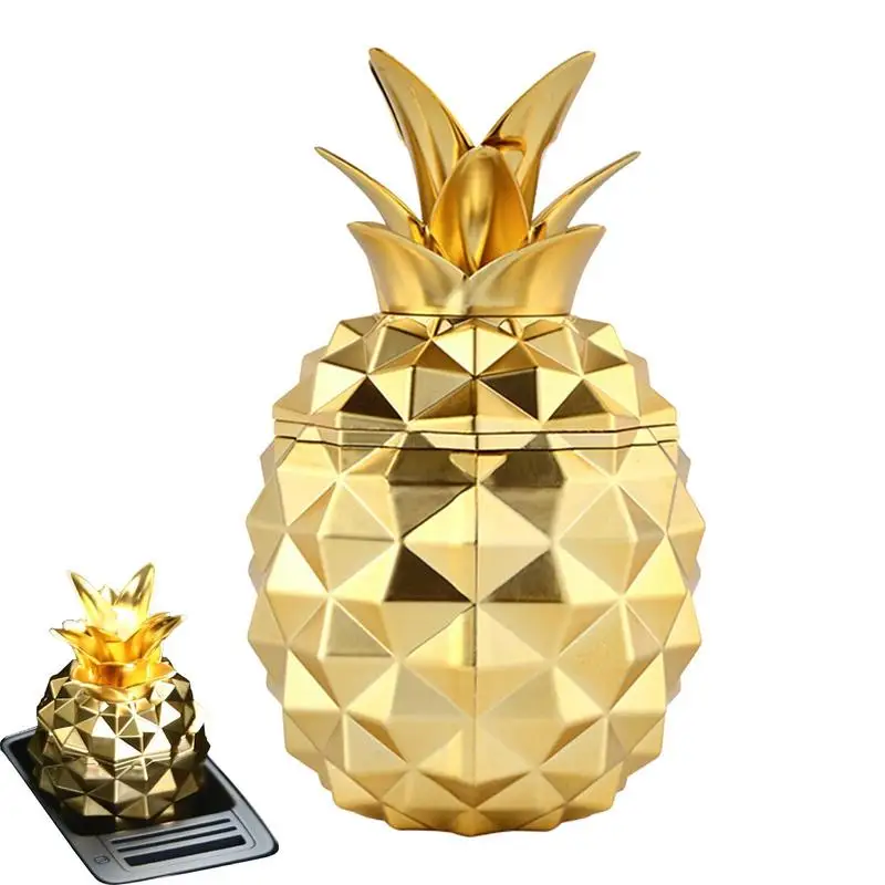 

Car Ashtray Holder Portable Gold Pineapple Shaped Ash Holder For Smokeless And Convenient Use In Cars Camping Home Vehicle