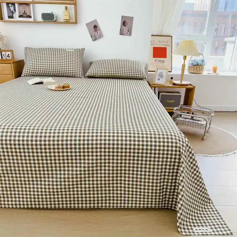 Autumn and Winter Bed Sheet Single Piece Old Coarse Cloth Pure Cotton 00 Dormitory Student Children Quilt Sing...