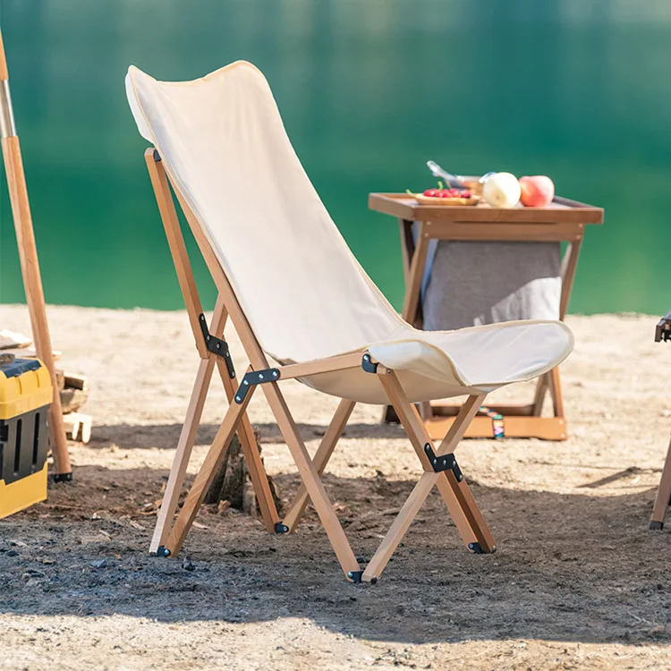 

Складной стул из массива дерева, портативное удлиненное сиденье из ткани Оксфорд для отдыха и рыбалки, отдыха на открытом воздухе, самостоятельного вождения, с бабочками