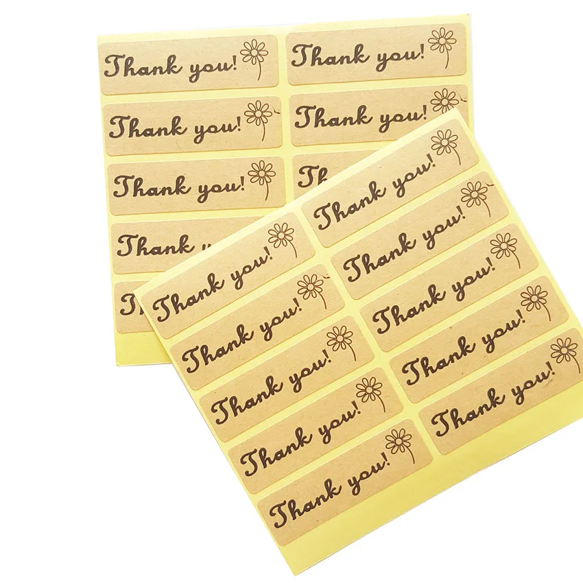 1000 Pcs/lot &quotThank You&quot Flower Sticker For handmade products baking sealing sticker lable Wholesale | Дом и сад