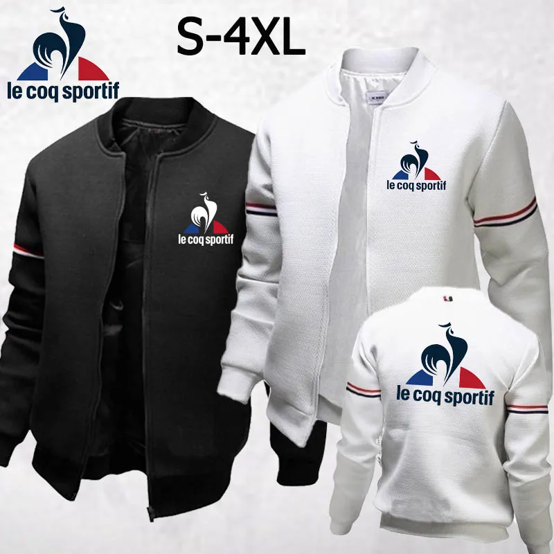 

Мужская спортивная куртка на молнии с принтом Le Coq, однотонная французская куртка с узором петуха, Повседневная Уличная мужская бейсбольная...
