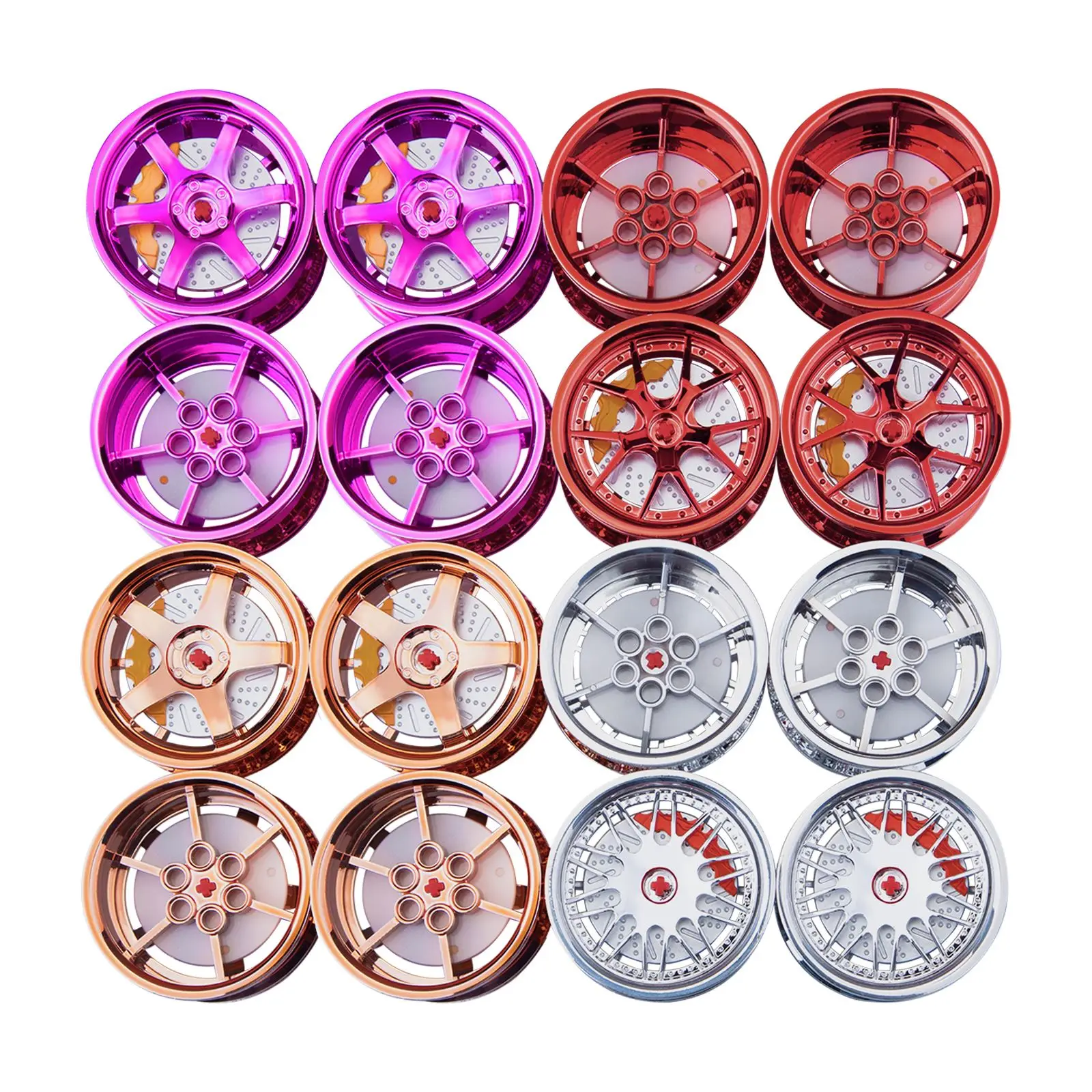 

Custom 16Pcs 1/10 Modified Hub Accessory Assembling MOC Car Electroplated Color Matching Kit Gift