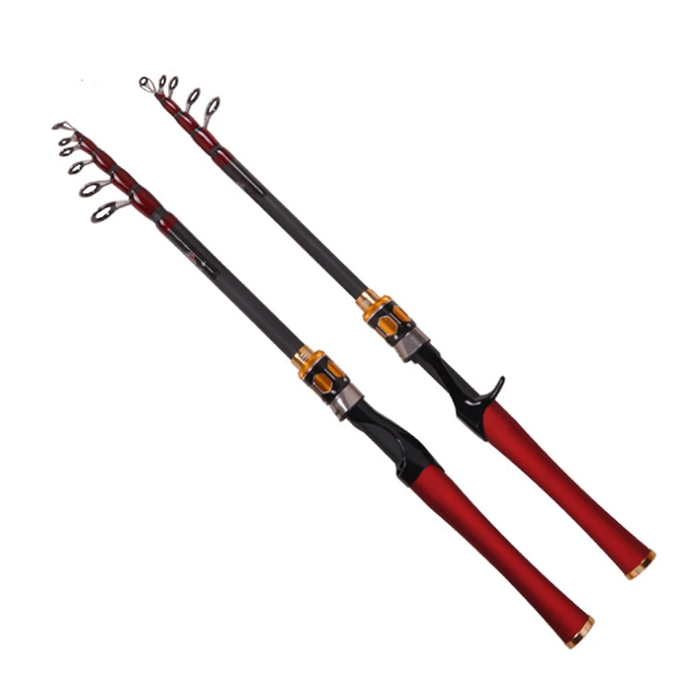 

2021 New Carbon Telescopic Carbon Fishing Rod Power ML Ultralight Travel Casting Spinning Rod 1.8m 2.1m 2.4m 2.7m