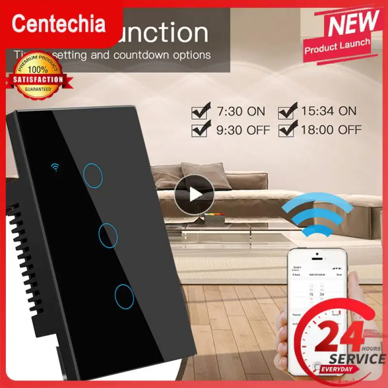 

Light Wall Button Easy Setting Up Smart Home Touch Switch Three Control Methods Voice Control Neutral Wire Single Fire Switch