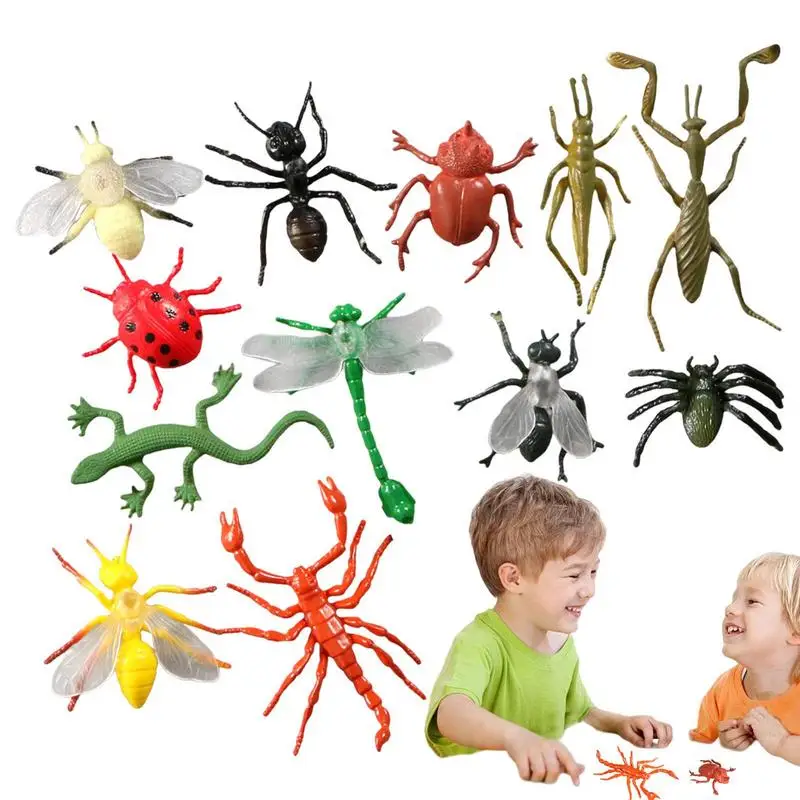 

Fake Ladybug 12pcs Different Animal Model Tricky Toys Figures For Kids Educational Fake Animal Ladybug Scorpions Figures Playset