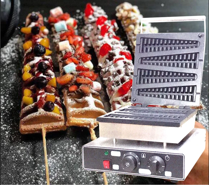 

Electric 110v 220v Electric Lolly waffle stick 4 PCS Waffle Maker Machine