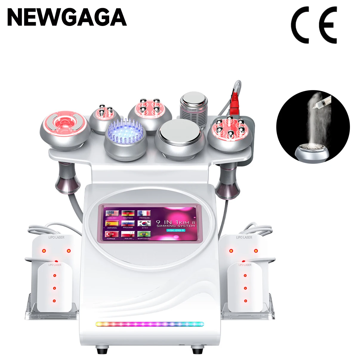 

9 In 1 80k Ultrasonic Cavitation Vacuum RF Laser Weight Loss Cellulite Removal Machine Suitable Body Slimming Sculpting Massage