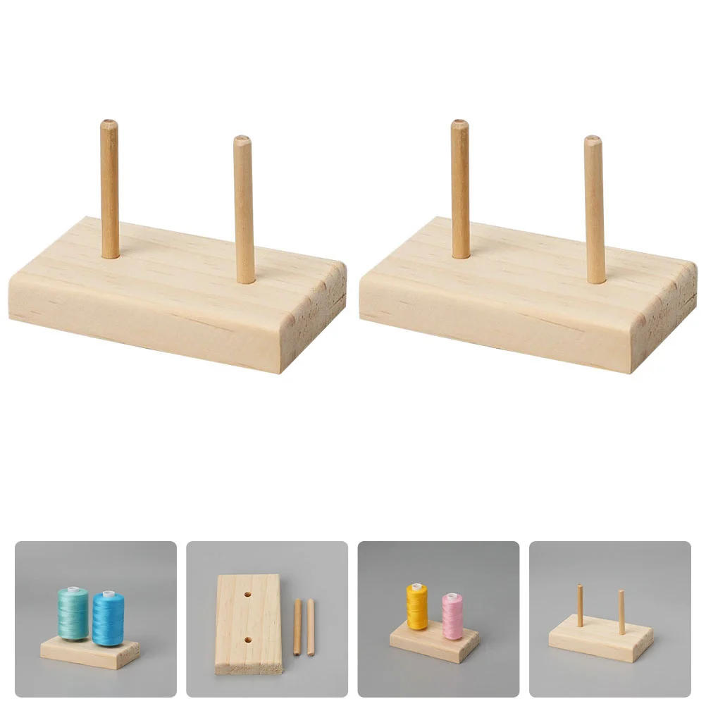 

Thread Holder Rack Spool Sewing Embroidery Stand Organizer Storage Floss Bobbins Wood Cone Machine Knitting Wooden Container