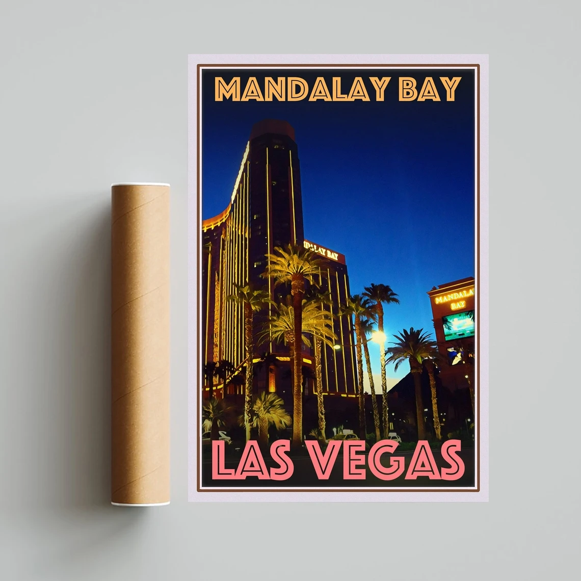 Винтажный постер для путешествий в ретро-стиле Мандалай Бэй Лас-Вегас HD Печать на