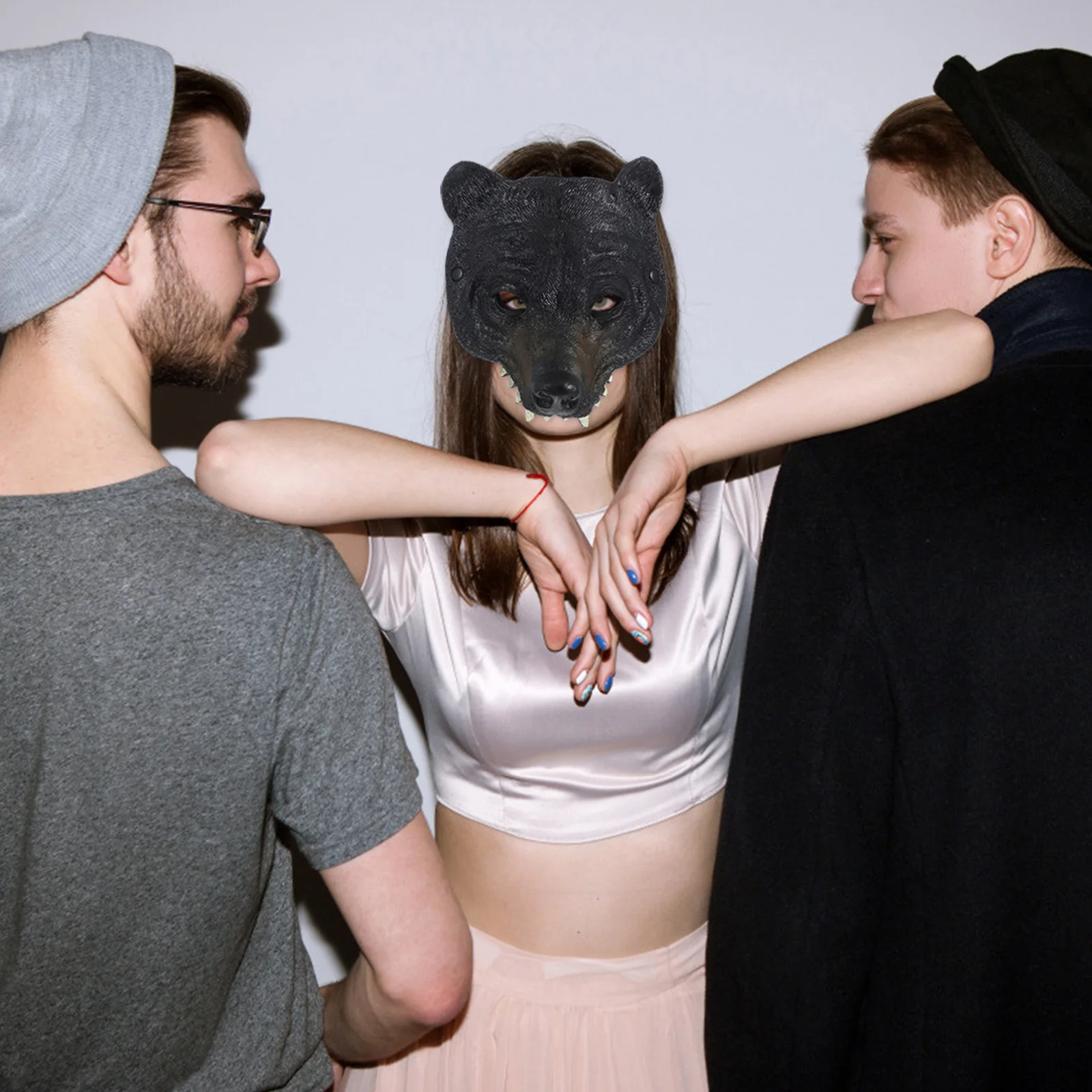 Проводная маска для лица черный медведь детский мужской костюм кролика взрослых