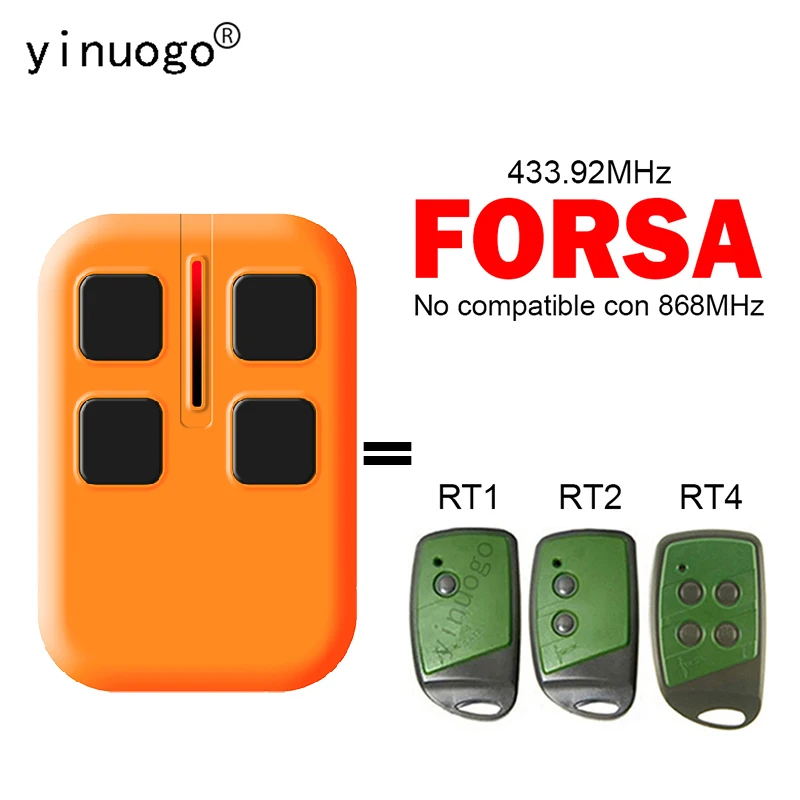 

FORSA RT1 RT2 RT4 Garage Door Remote Control 433.92MHz Rolling Code Garage Door Opener