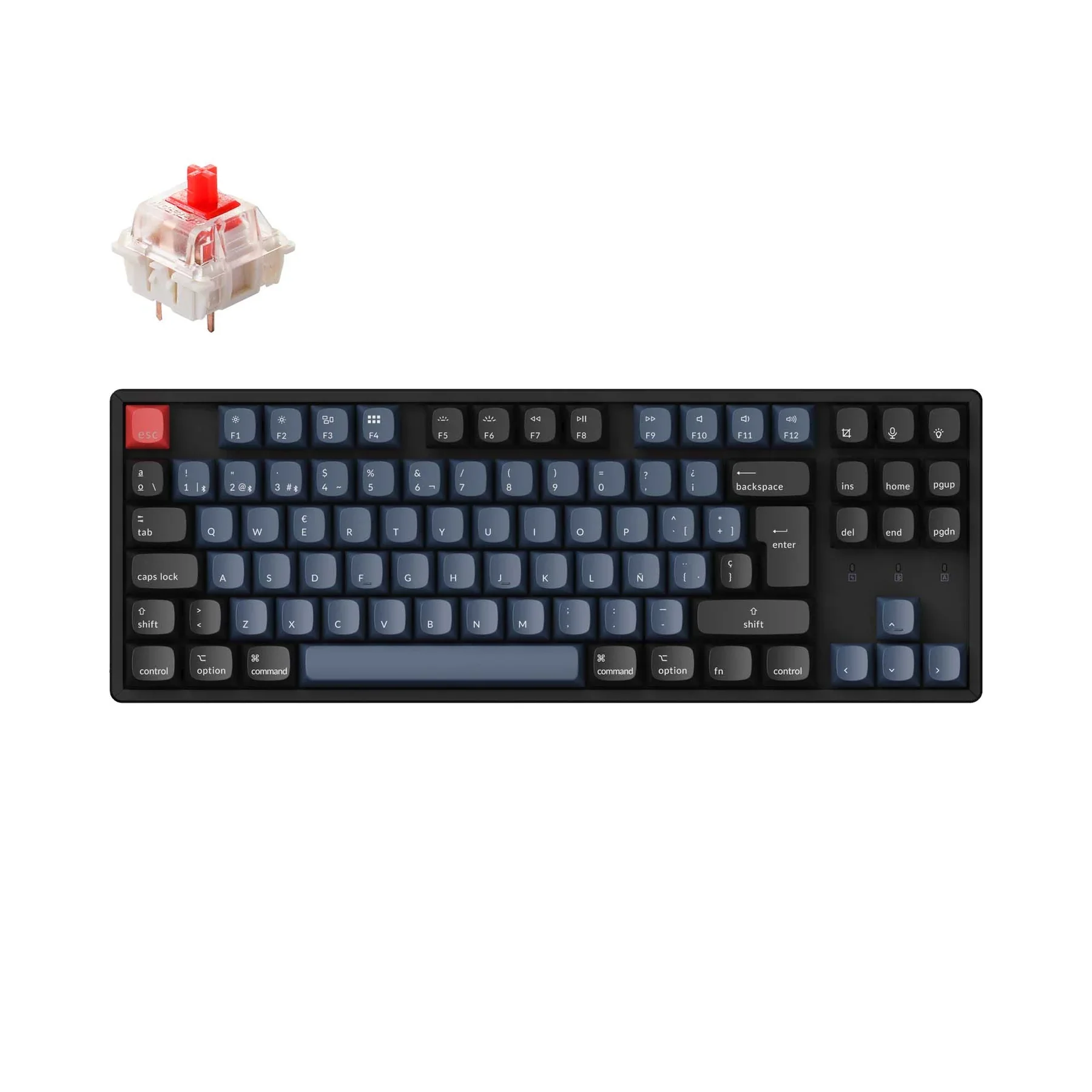 Клавиатура Keychron K8 Pro QMK/VIA Беспроводная механическая, колпачки клавиш ABS с раскладкой ISO, RGB подсветка, переключатель Gateron с горячей заменой