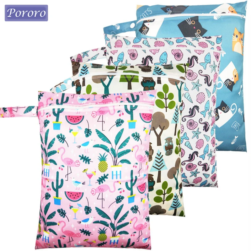 Impermeabile Asciutto Bagnato Del Sacchetto Pannolino Borsa Da Viaggio Impermeabile Maternità Piccolo Riutilizzabile Wet Borse Cerniera Pannolino Wetb