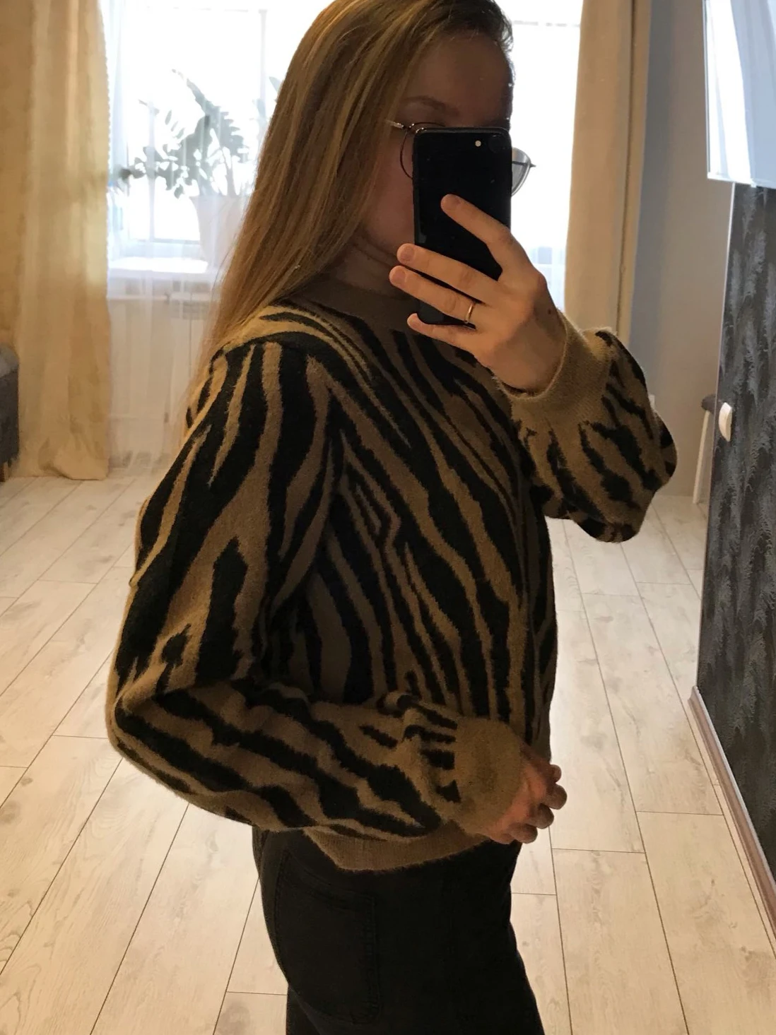 Женский 2022 модный жаккардовый короткий свитер с анималистическим принтом
