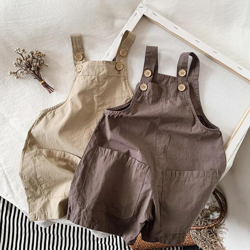 

Детская одежда Детские Комбинезоны Новинка летняя хлопковая дышащая тонкая мужская и женская одежда детские комбинезоны