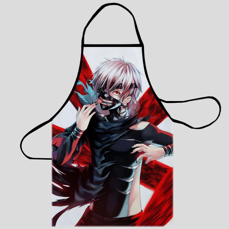 

New Arrival Kaneki Ken Tokyo Ghoul Kitchen Aprons For Women Oxford Fabric Cleaning Pinafore Home Cooking Accessories Apron
