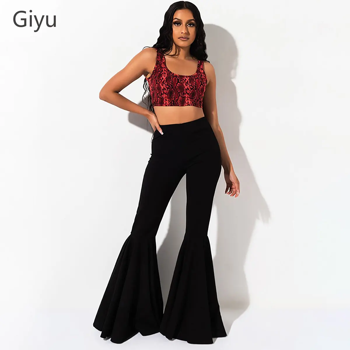 

Europe and The United States Wear Bell Bottoms High Waist Thin Sexy Casual Pants Wide Leg Pants Women's Summer Pants