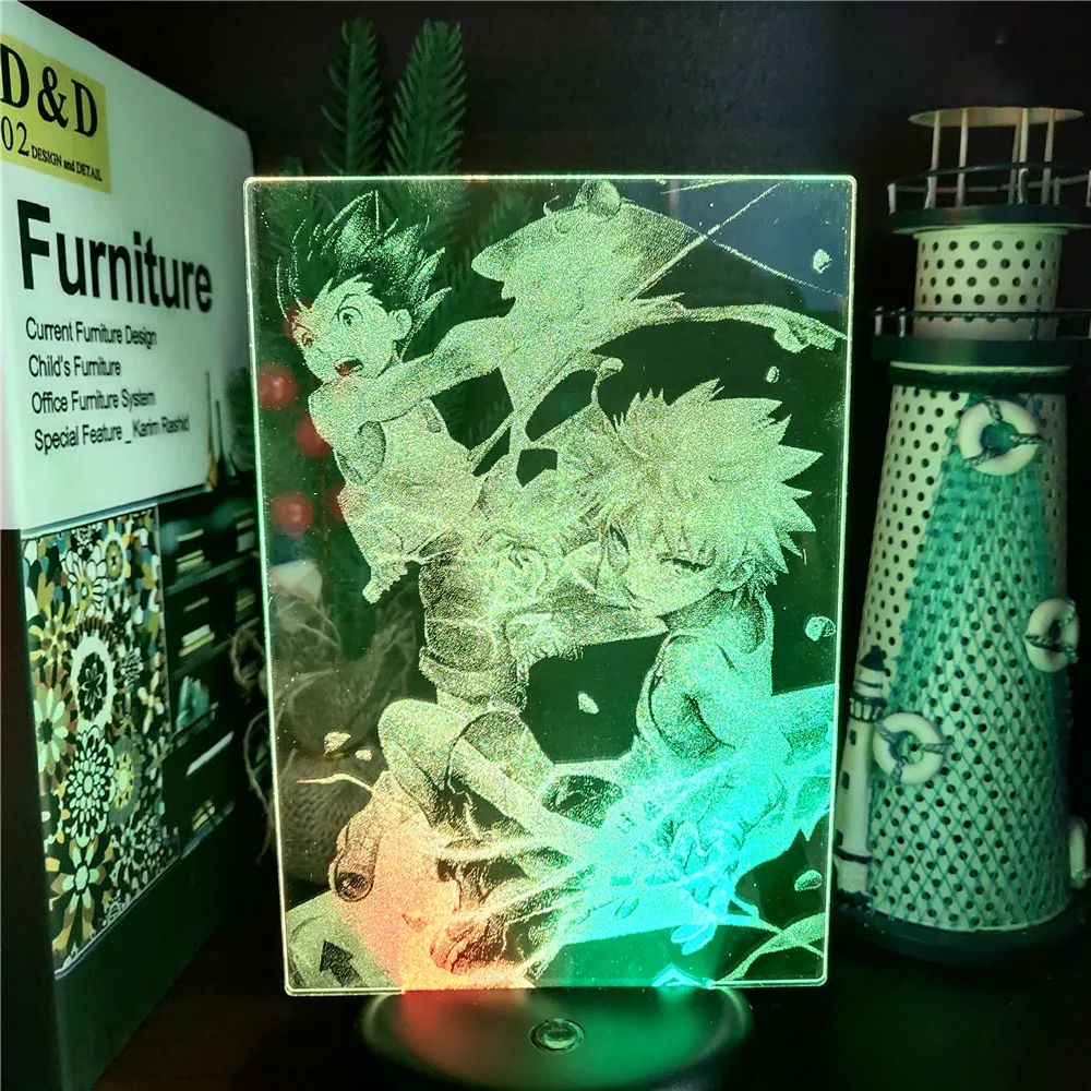 

Ночсветильник 3D Hunter X Hunter с аниме, светодиодный осветитель для создания рисунков комиксов и манги, RGB-лампа для настосветильник освещения