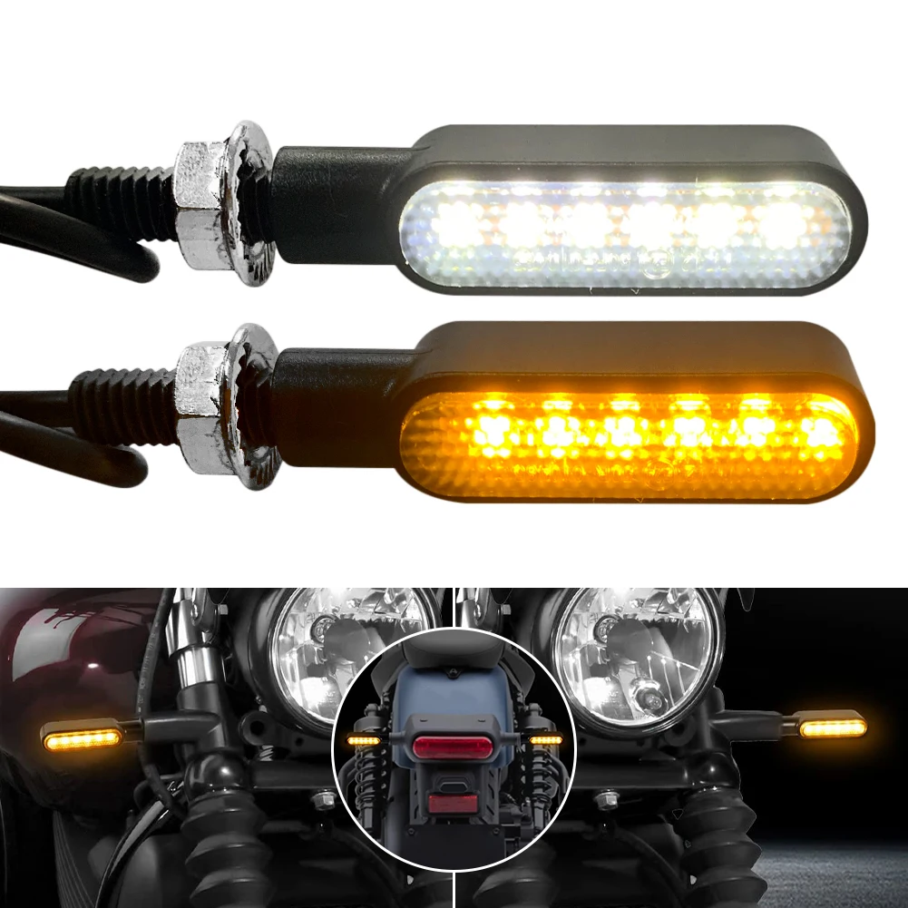 

2PCS 6LED Motorcycle LED Turn Signal Light Turn Warning Indicator Light Blinker Flashers Amber White DRL Driving Lamp Motor Part